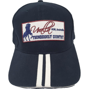 Cap made from Heavy Cotton Blue and White with Uralla Patch