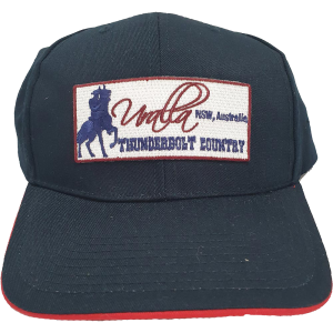 Cap made from Recycled Fabric Blue and Red with Uralla Patch