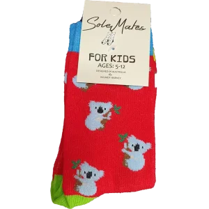Socks, Kid's, Koala - Red